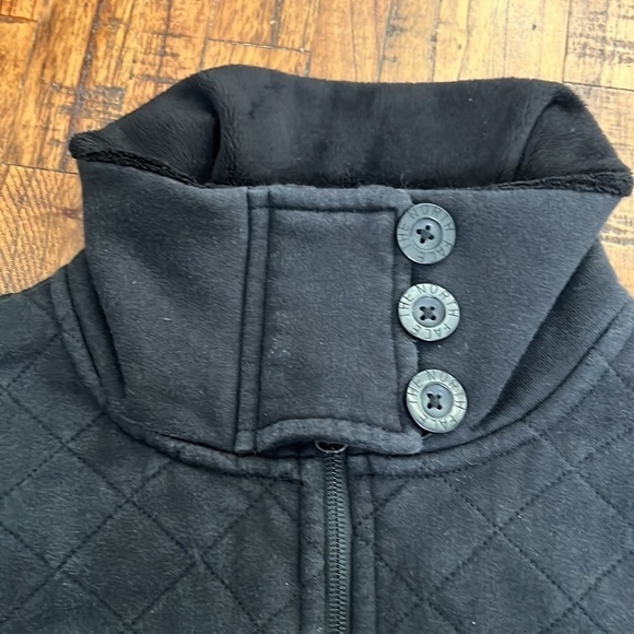 The North Face Jacket Black Quilted Fleece Full Front Zip front zip pockets XS - Picture 3 of 12